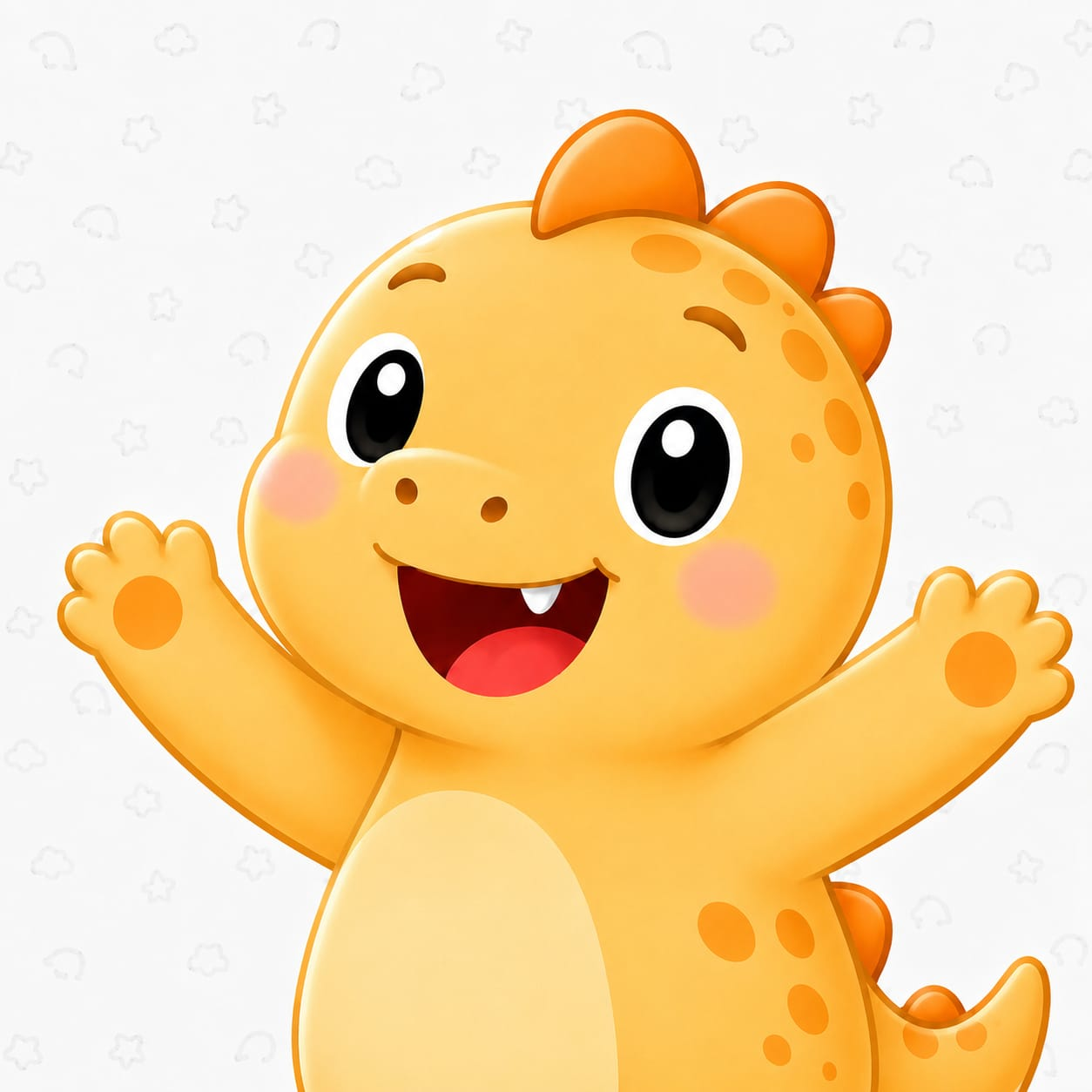 DinoLock's cheerful orange dinosaur waving hello